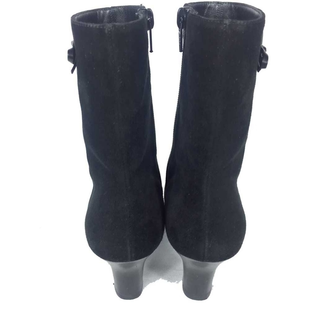 Salvatore Ferragamo Black Nubuck Ankle Boots 5.5 - Picture 5 of 8